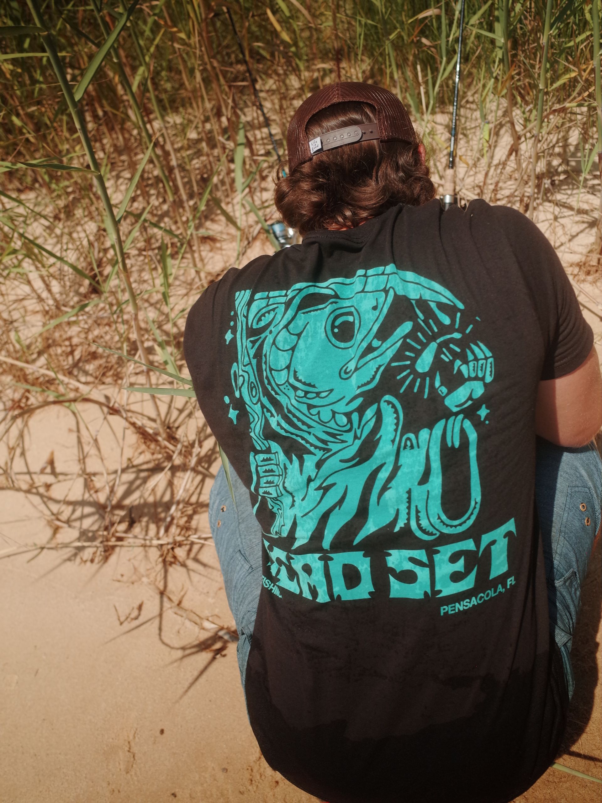 Dead Set fishing brand tee